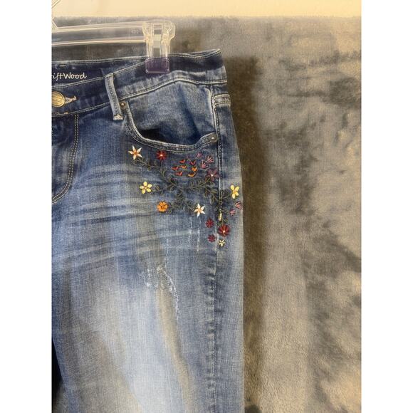Designer x Driftwood Kelly Floral Embroidered Bootcut Denim Jeans Womens Size 29 - Picture 9 of 10